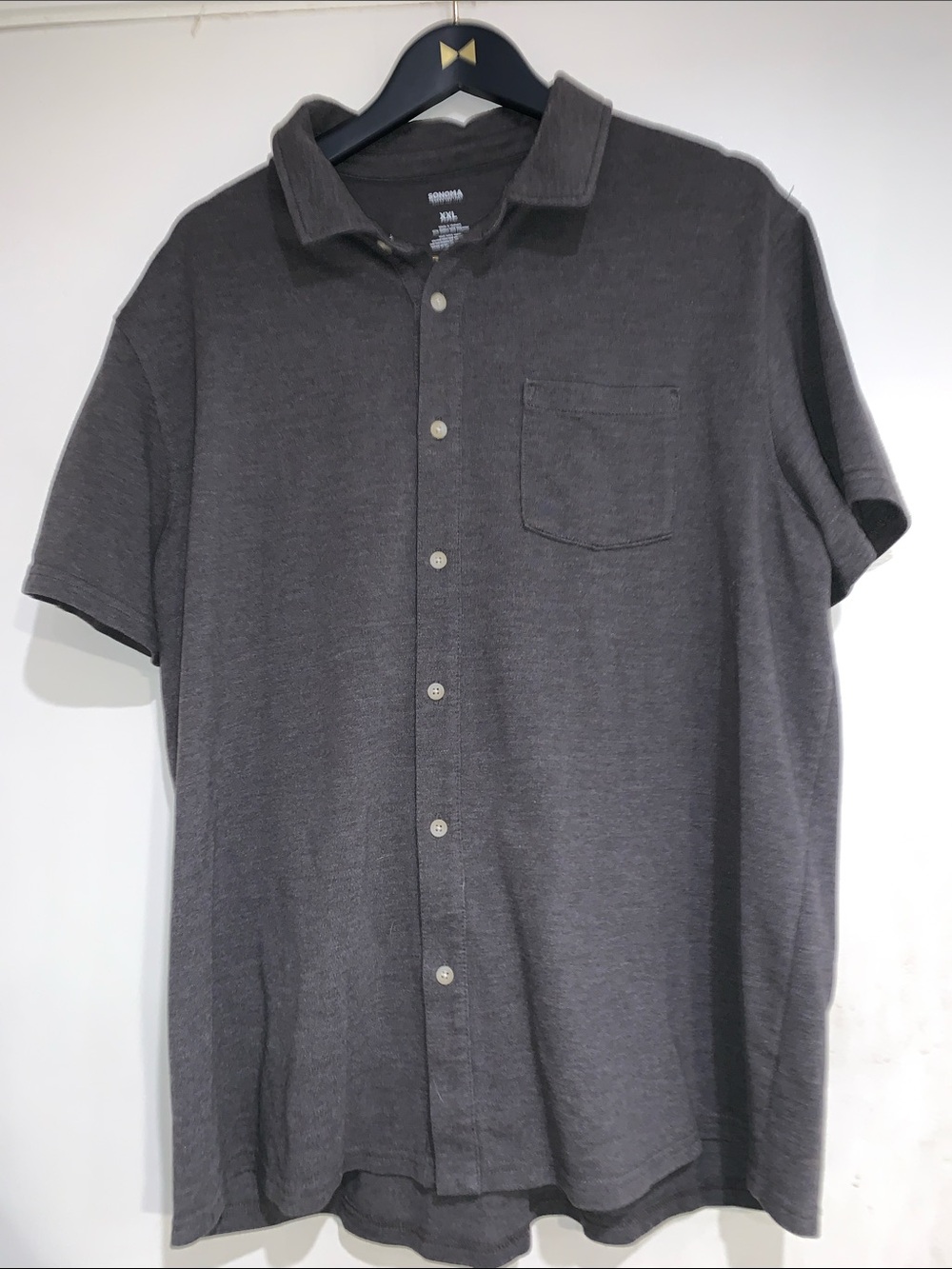 Charcoal Grey Sonoma Button up Short Sleeve Shirt
